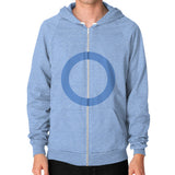 Zip Hoodie (on man) Tri-Blend Blue - Nike Apparel
