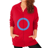 Zip Hoodie (on woman) Red - Nike Apparel