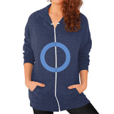 Zip Hoodie (on woman) Tri-Blend Navy - Nike Apparel